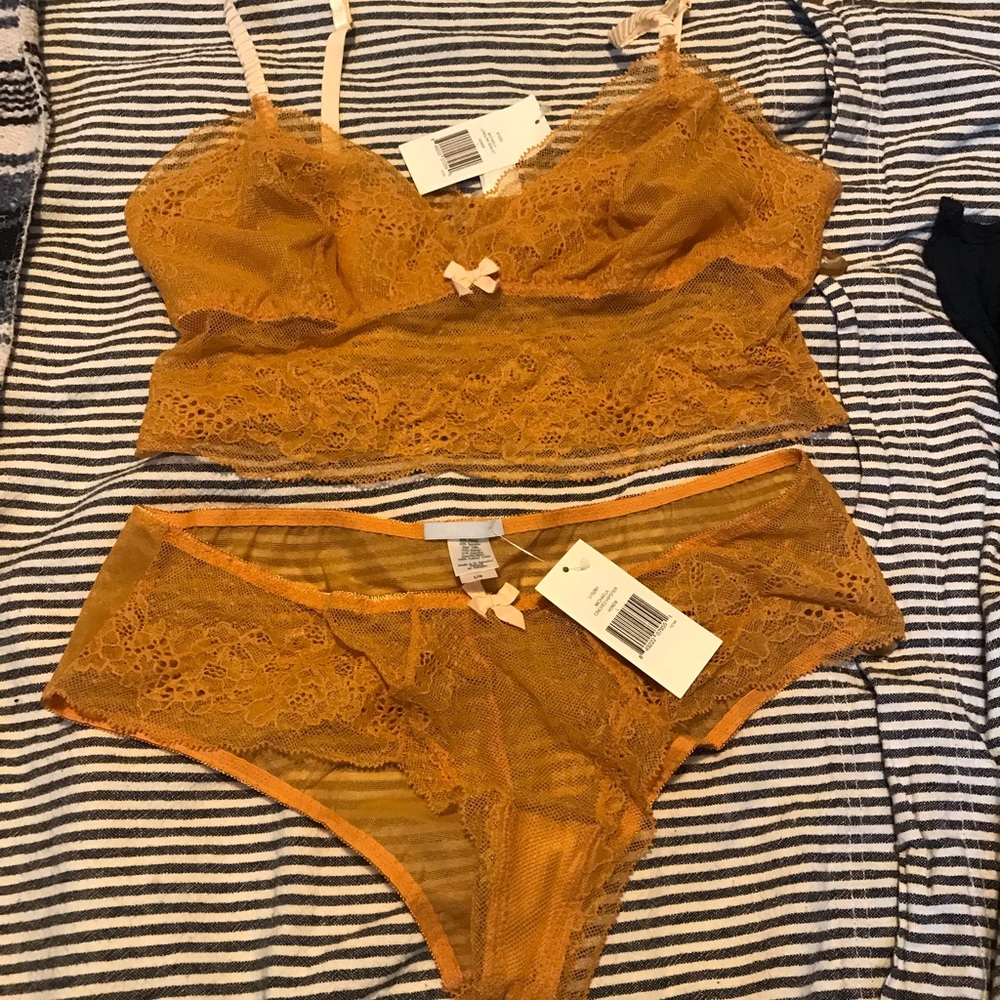 NWT Eberjey Michaela Longline Bralet set in L